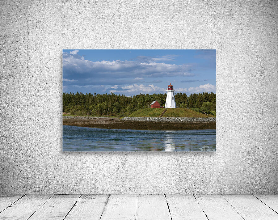 Mulholland Lighthouse on Hilltop During Low Tide in Canada by Allan Wood