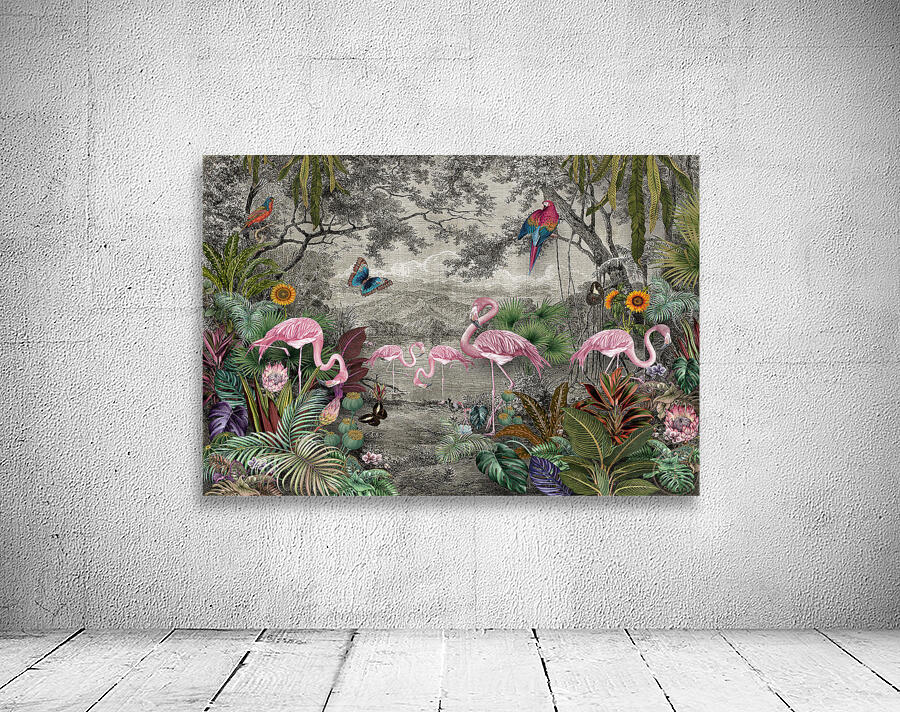 Flamingo Paradice Tapestry  Wall Preview