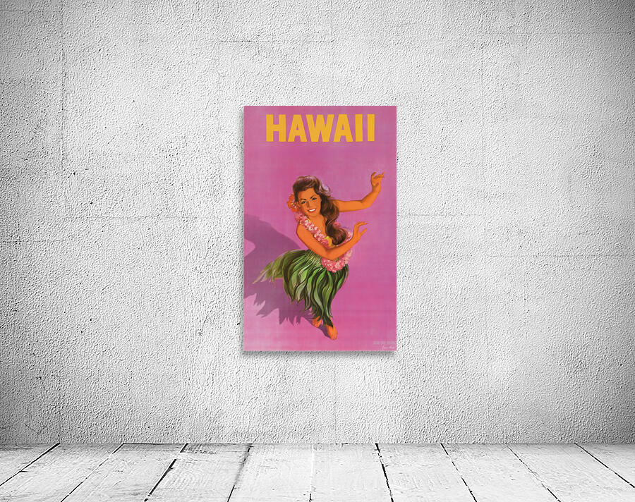 vintage hawaii travel poster art Wall Preview