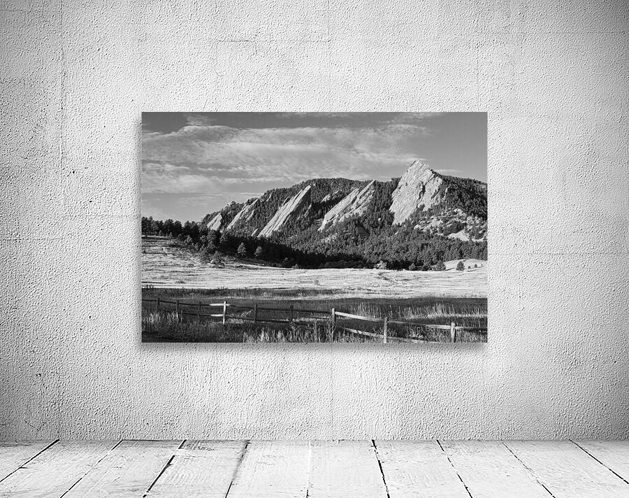 Flatirons from Chautauqua Park BW Wall Preview
