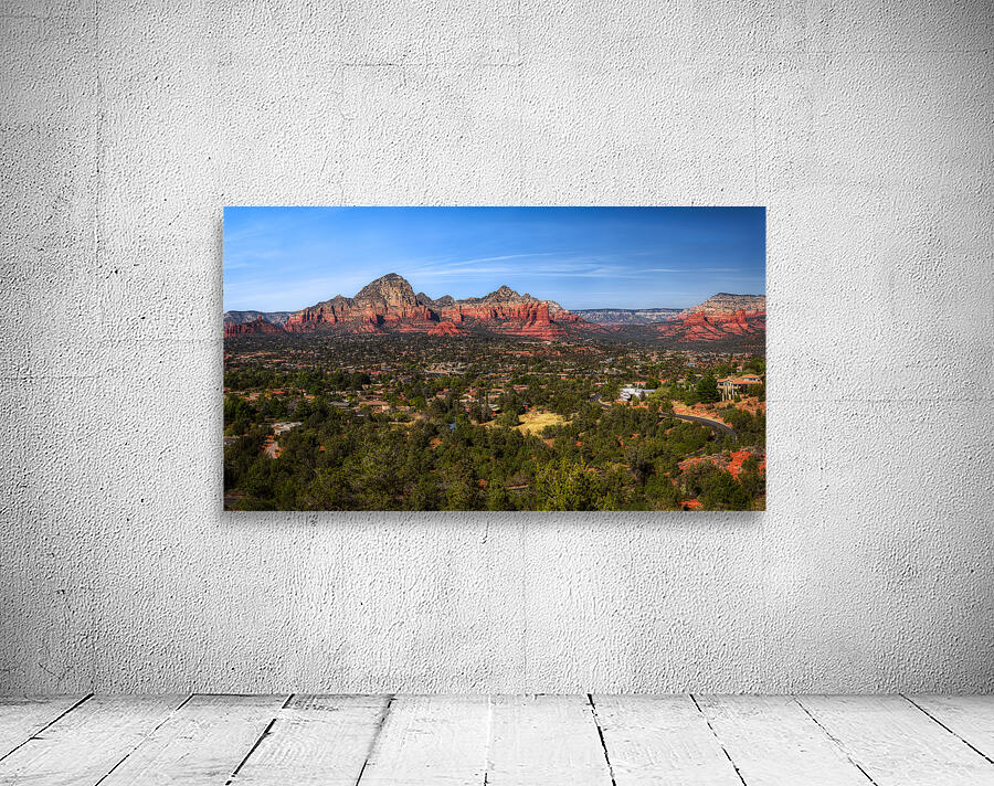 Sedonas Splendor: Cityscape Amongst Towering Peaks Wall Preview