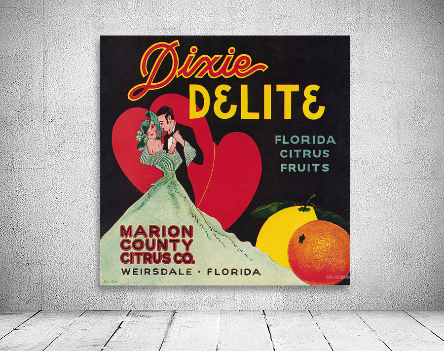 dixie delite florida citrus fruit label Wall Preview