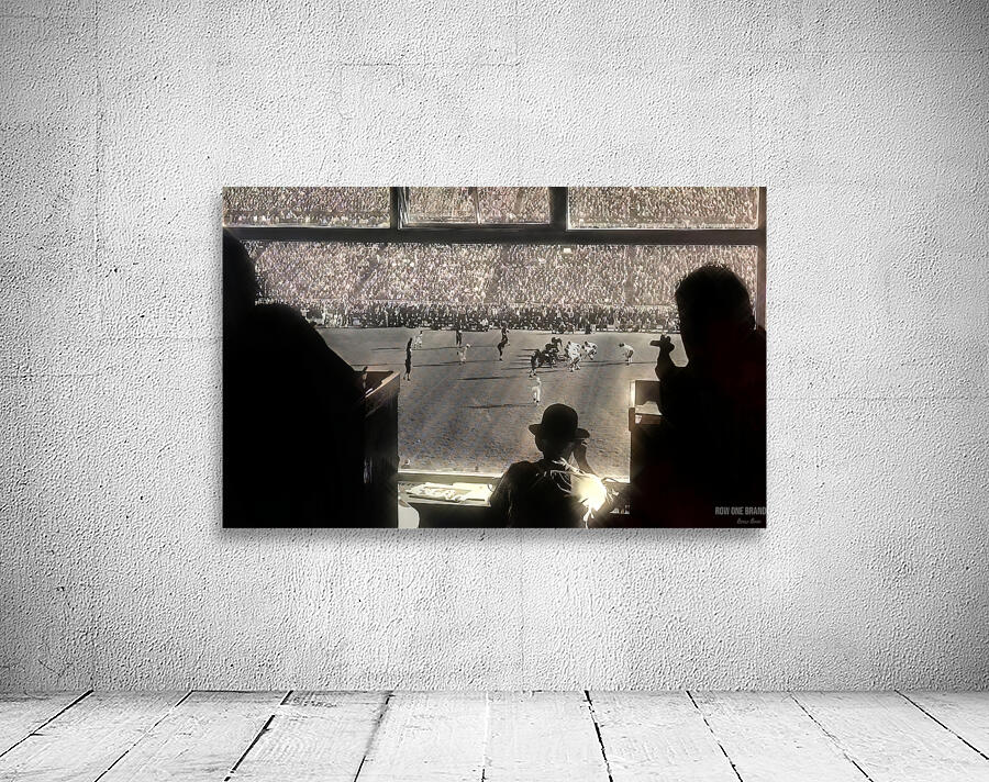 through the pressbox vintage football art Wall Preview