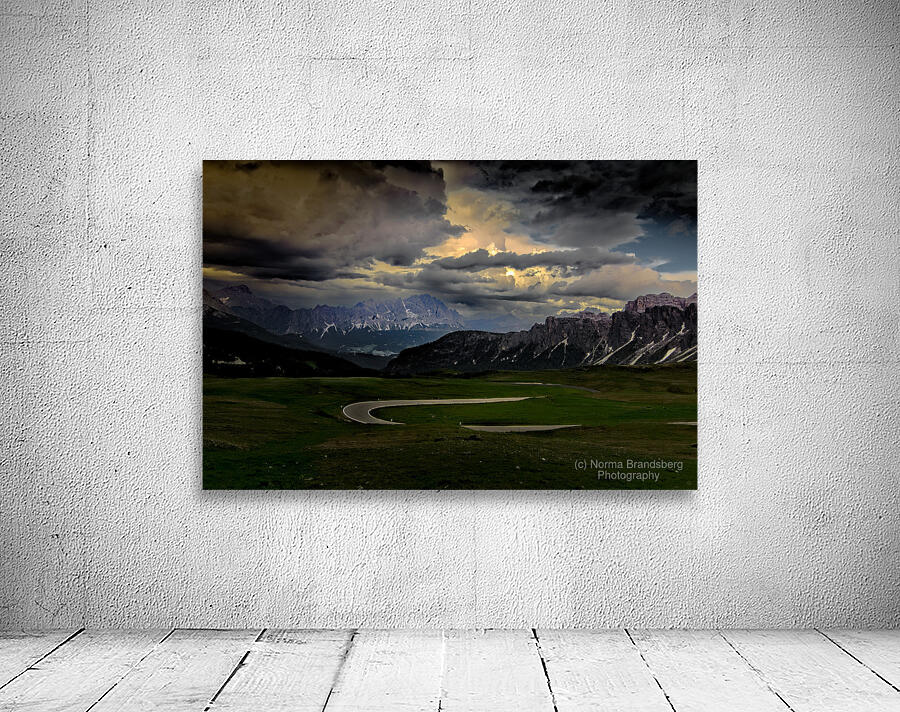 Passo Giau Curved Road at Sunset Wall Preview