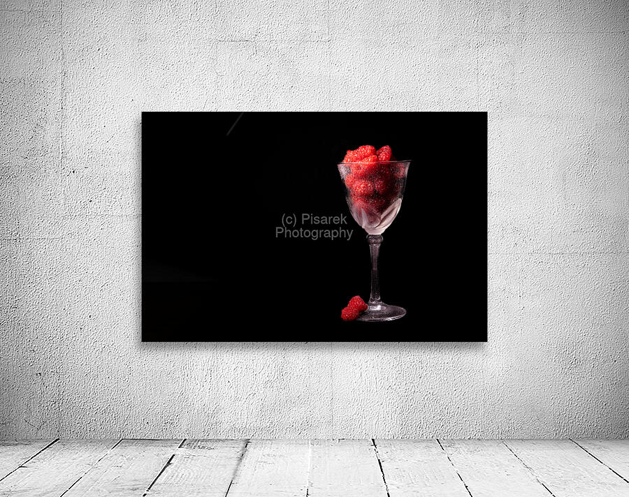 Raspberries in a Wine Glass by Pisarek Photography