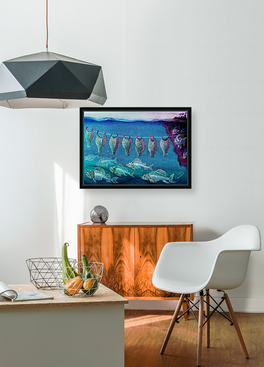 Fish Cleaning By Krzysztof Grzondziel Krzysztof Grzondziel Canvas Artwork