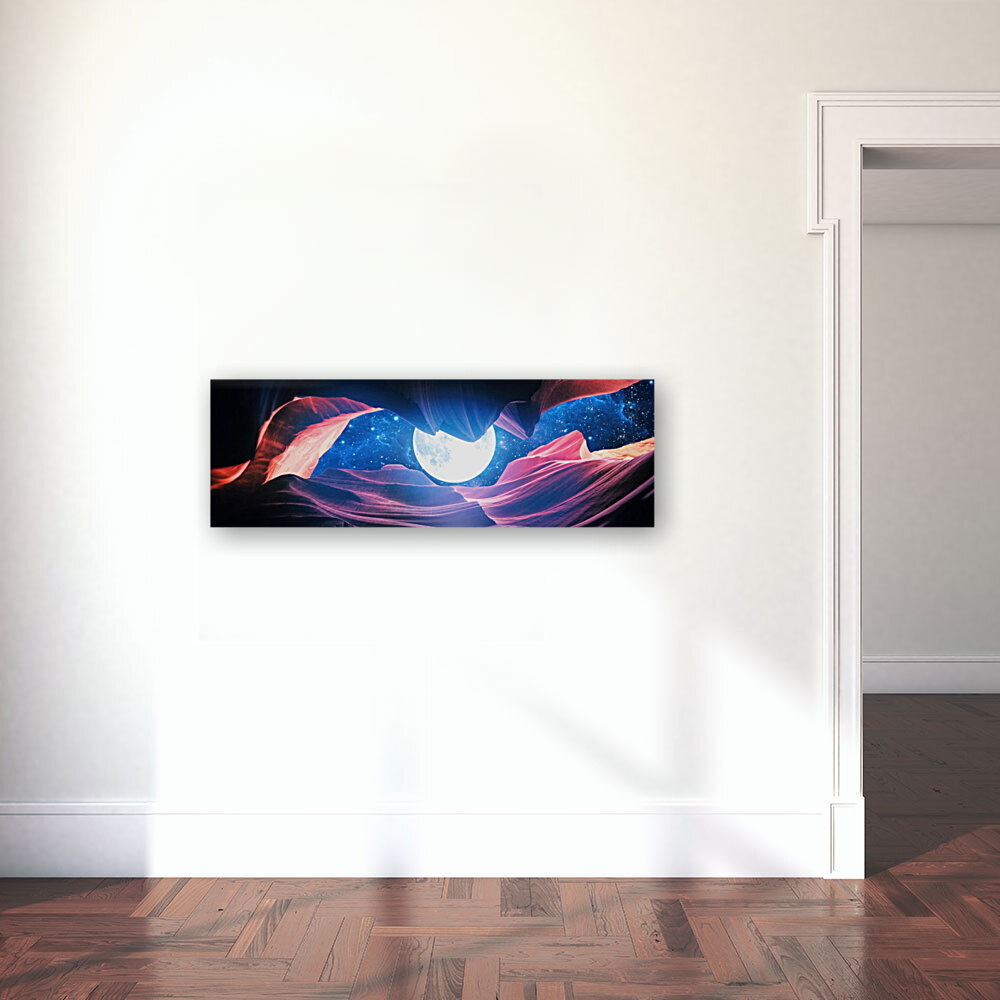 Grand Canyon With Space & Full Moon Collage I v2   Panoramic Reproduction