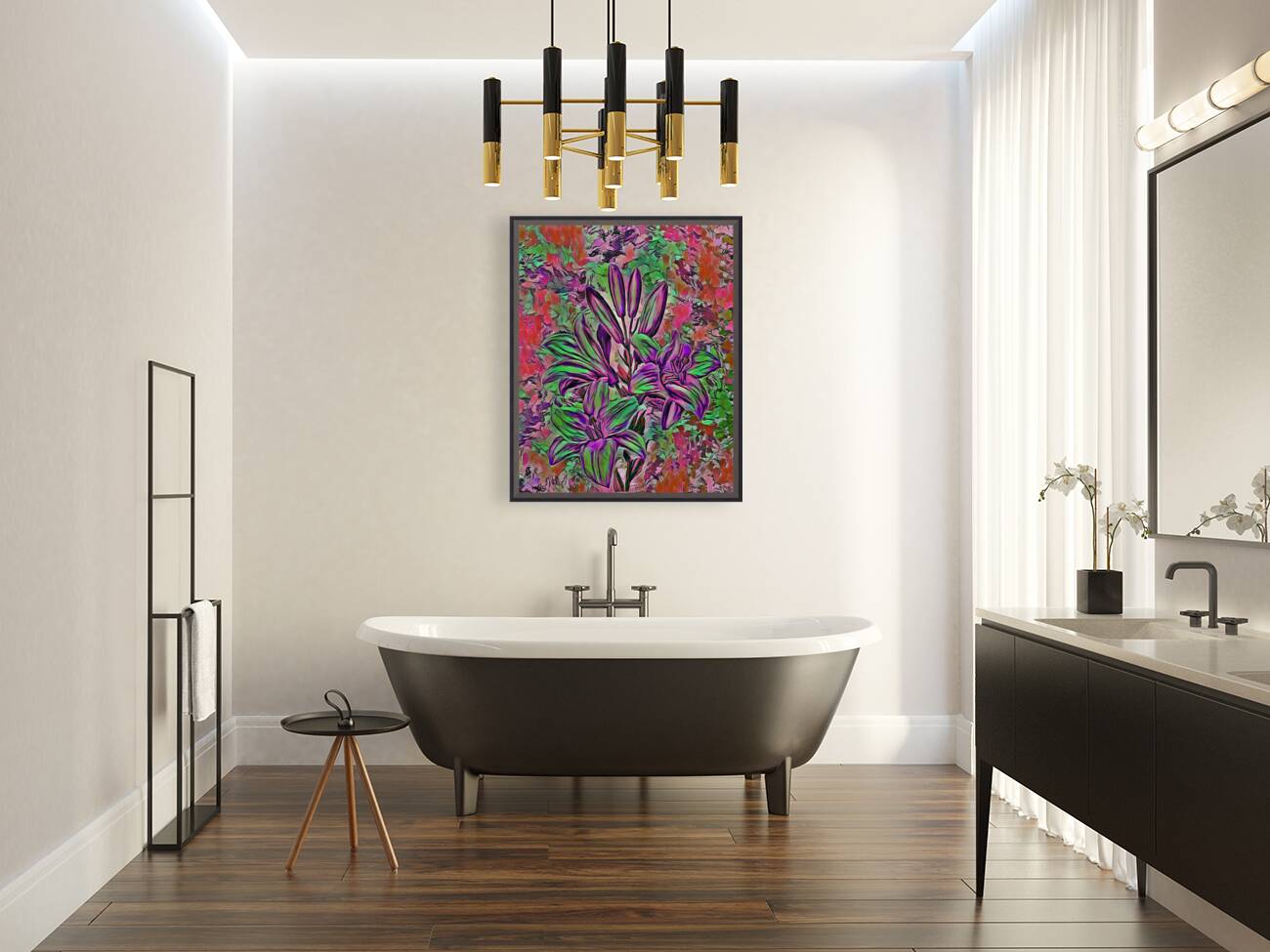 Arte 139 Flowers oil pastel style Reproduction