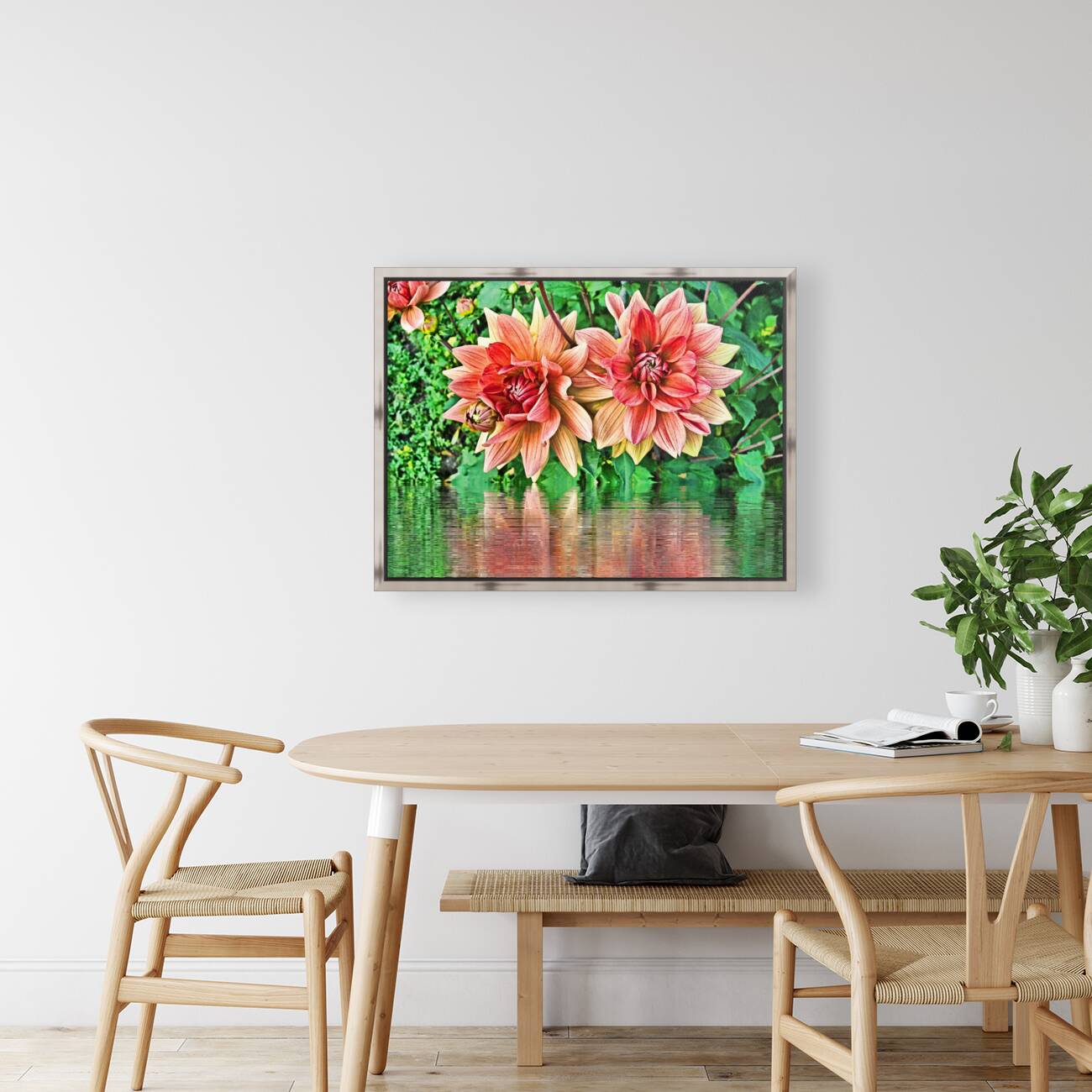 Arte 144 Dahlias Flowers enhanced-paint-style  Reproduction