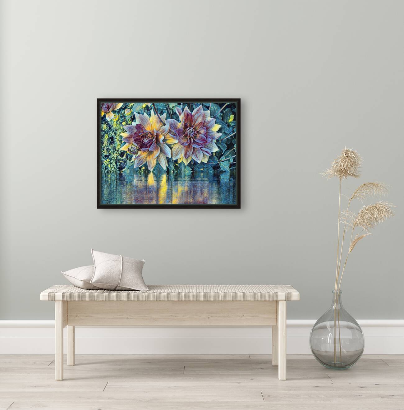 Arte 147 Dahlias Flowers impressionist-paint-style Reproduction