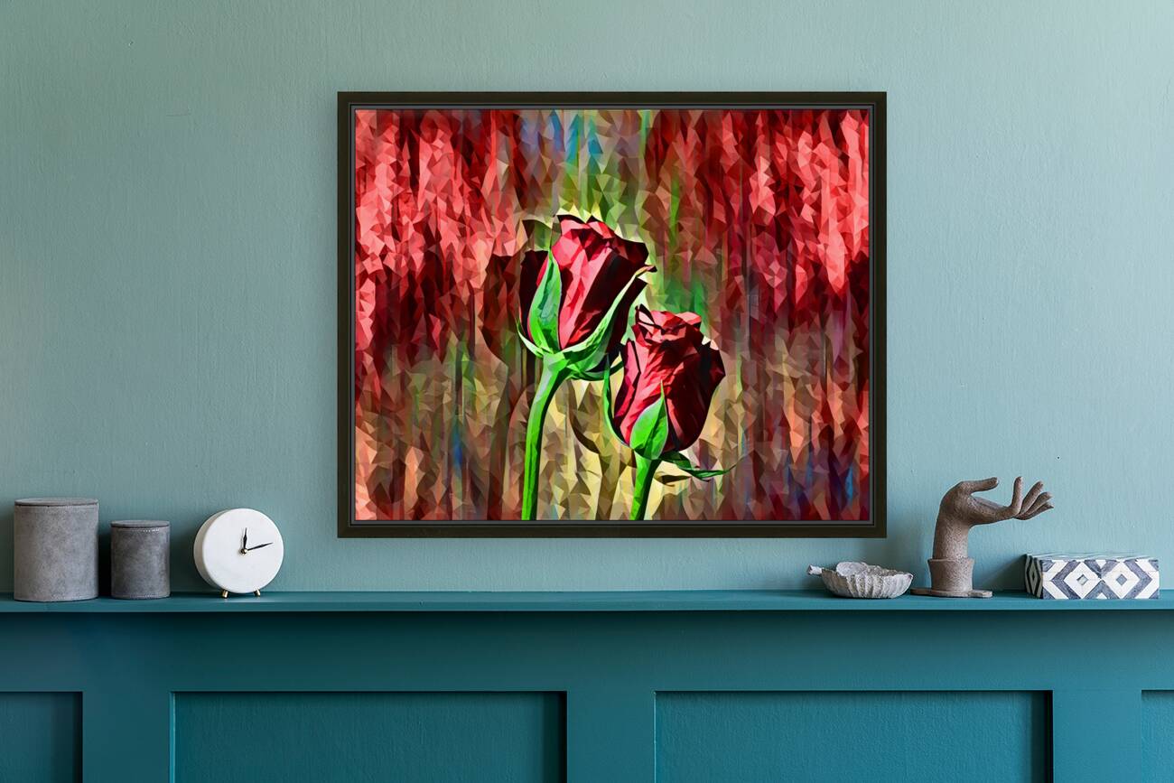 Arte 151 Roses Flowers polyart-paint-style  Reproduction