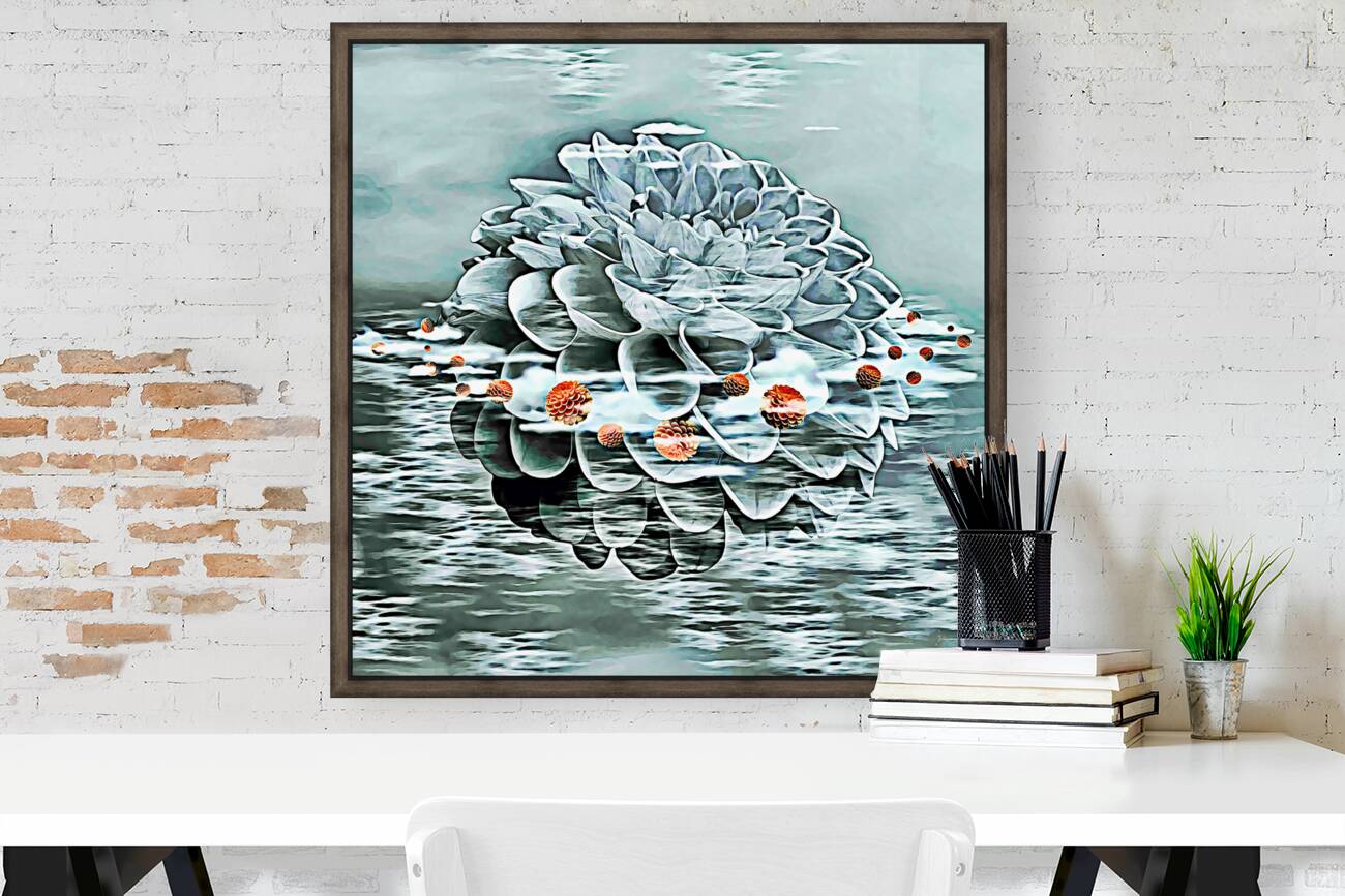 Arte 152 Dahlias in water oil-paint-style Reproduction