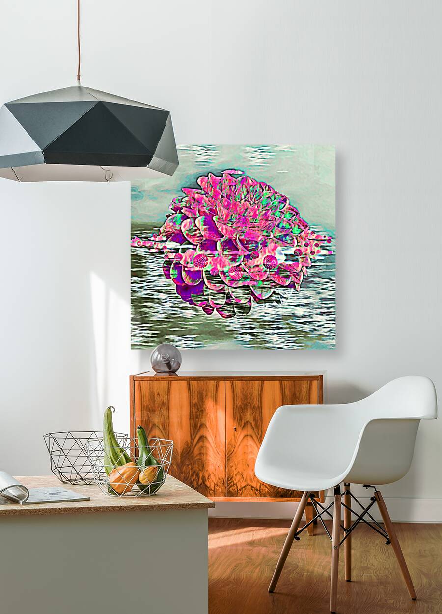 Arte 153 Dahlias in water impressionist-paint-style Reproduction