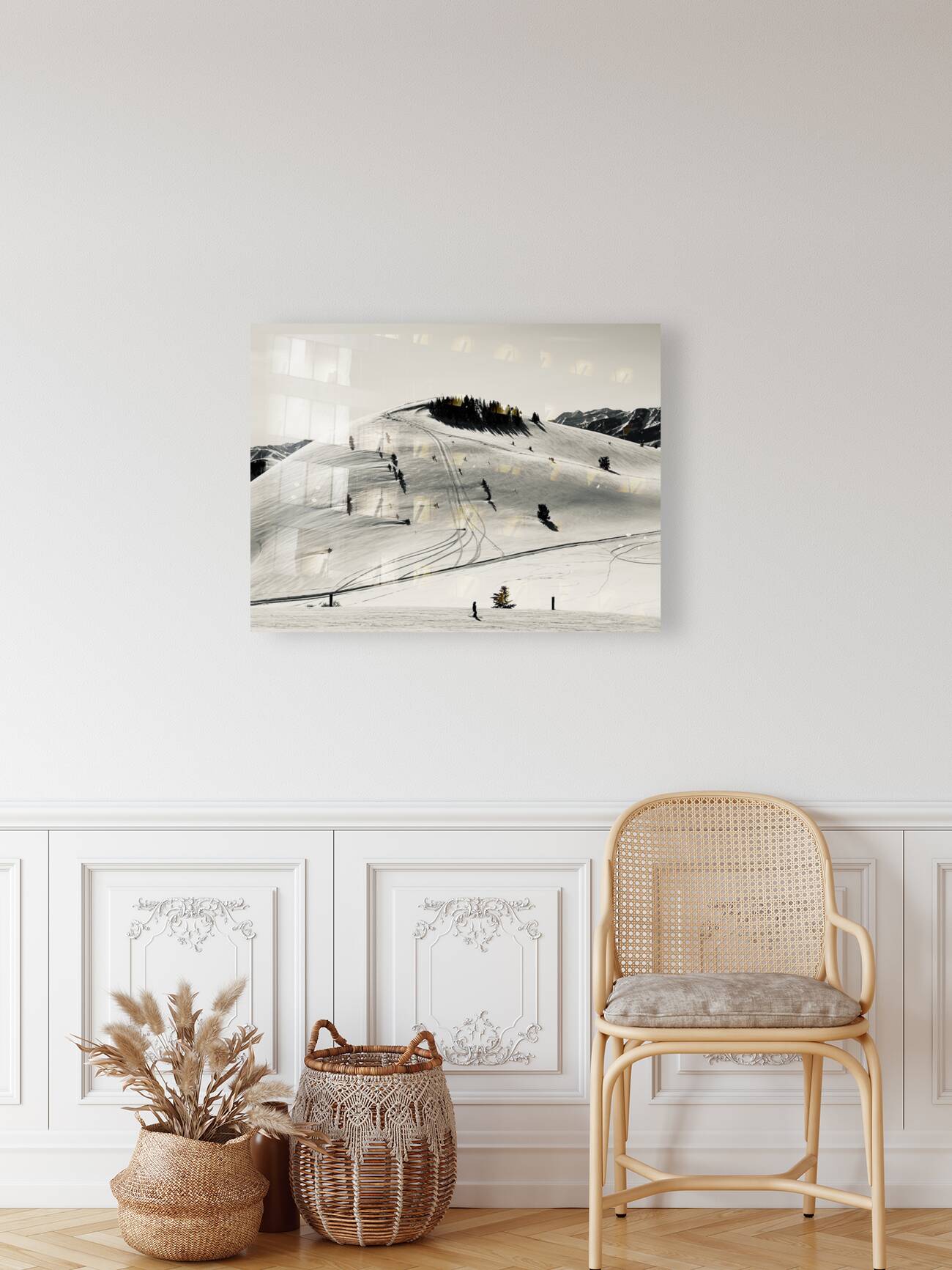 Sepia Skiers  Reproduction