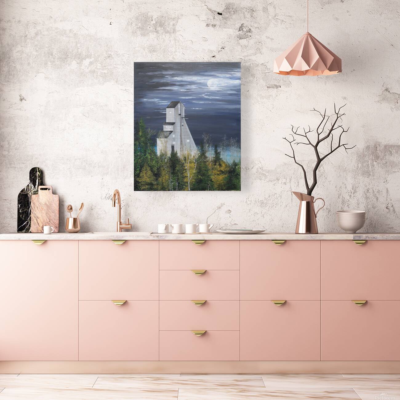 Iconic Canadian Headframe Painting Reproduction