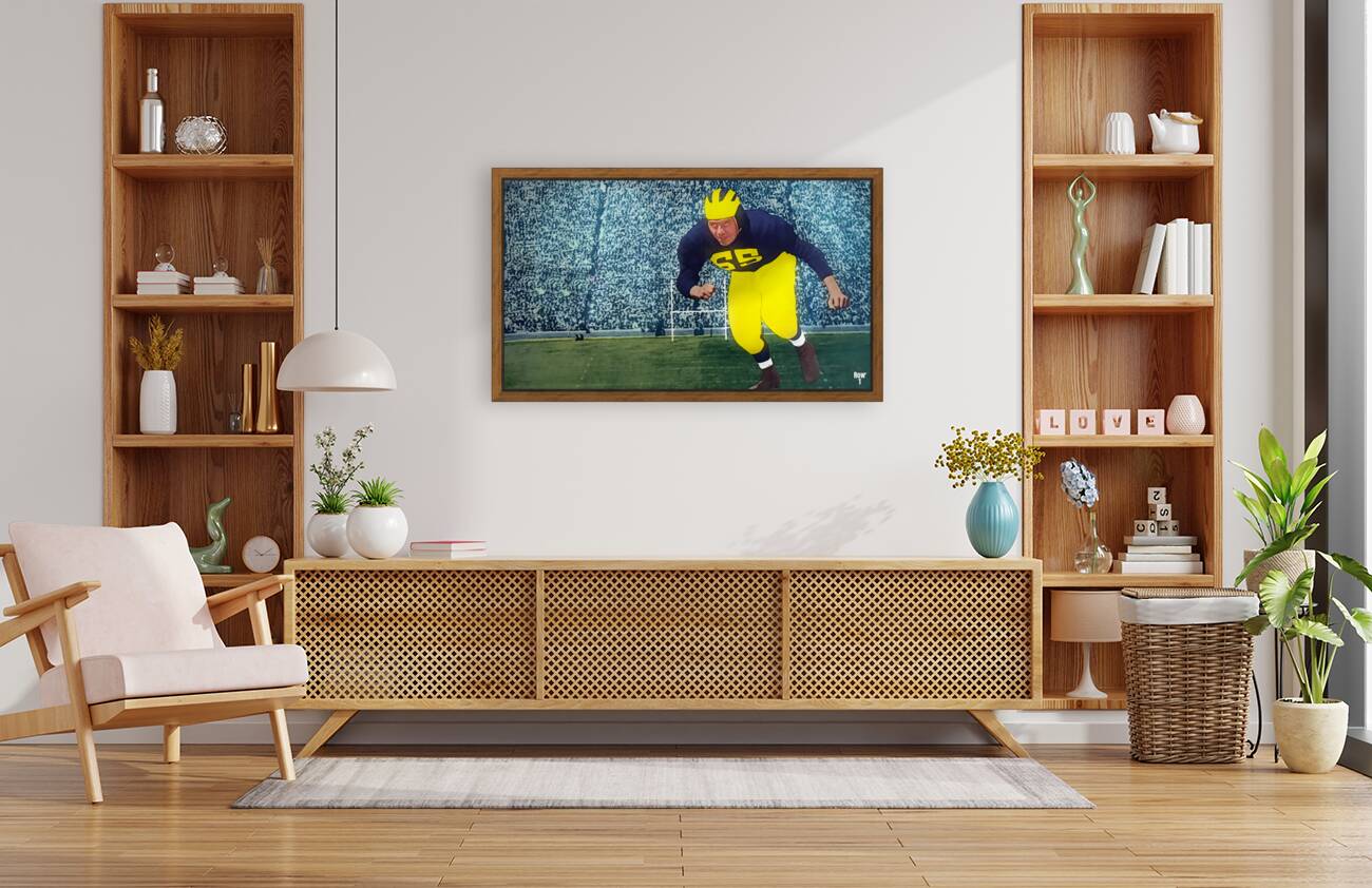 Vintage Michigan Wolverines Football Art Remix Reproduction