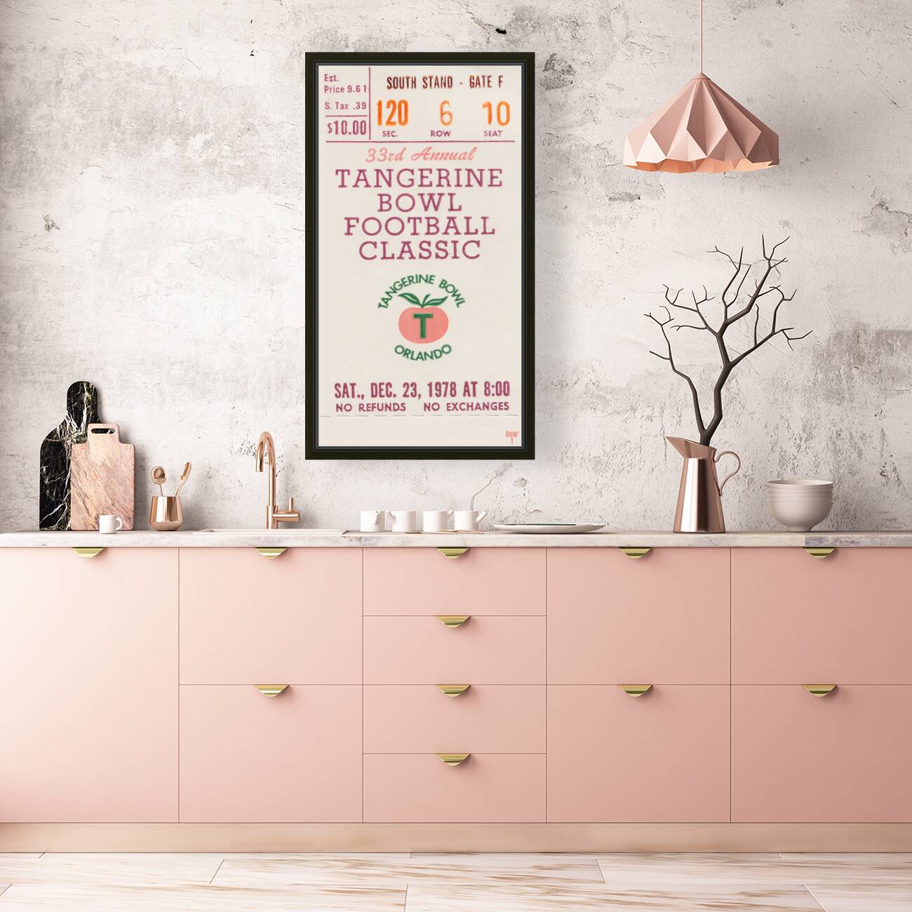 1978 Tangerine Bowl Ticket Stub Art Reproduction