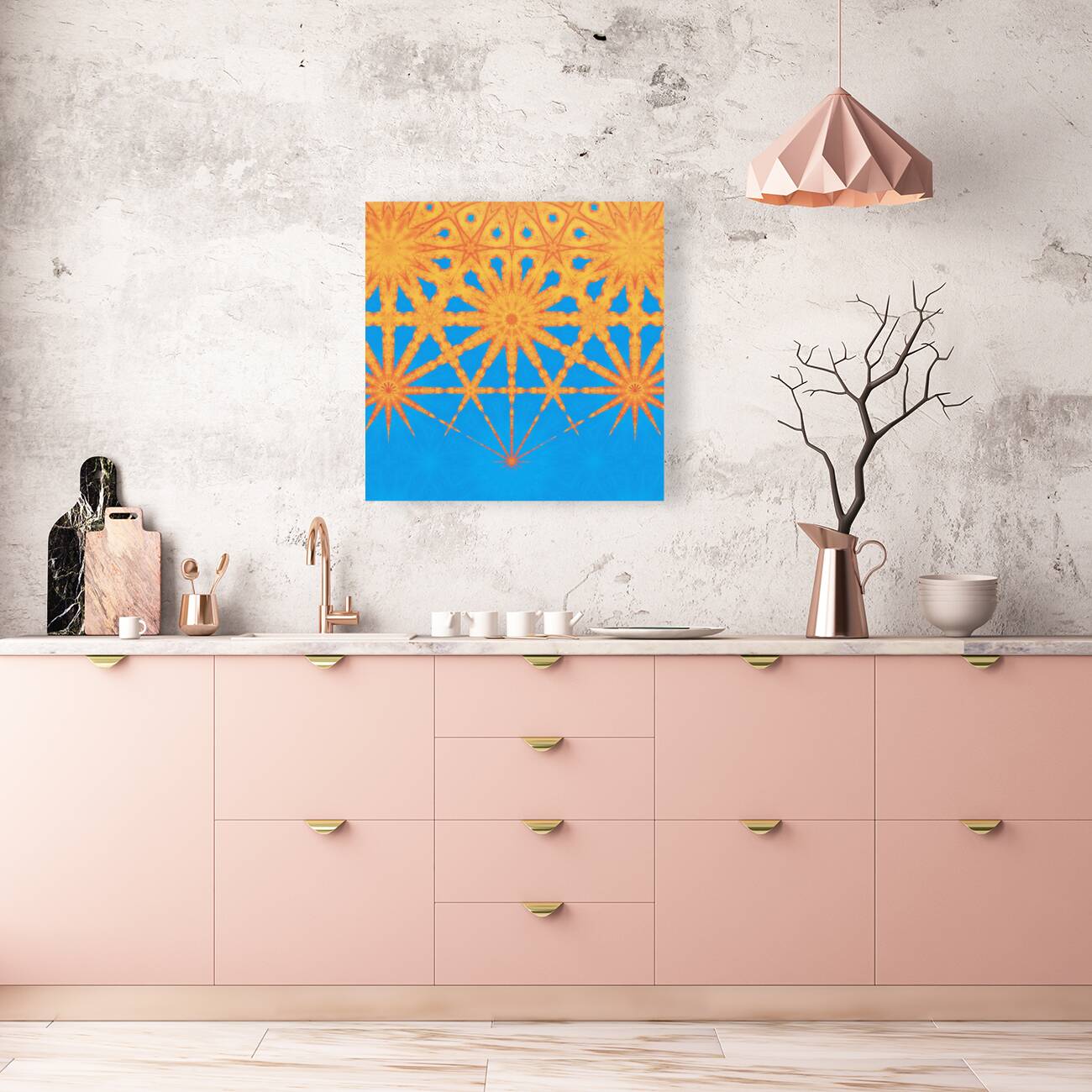 Abstract Tango and Turquoise Reproduction