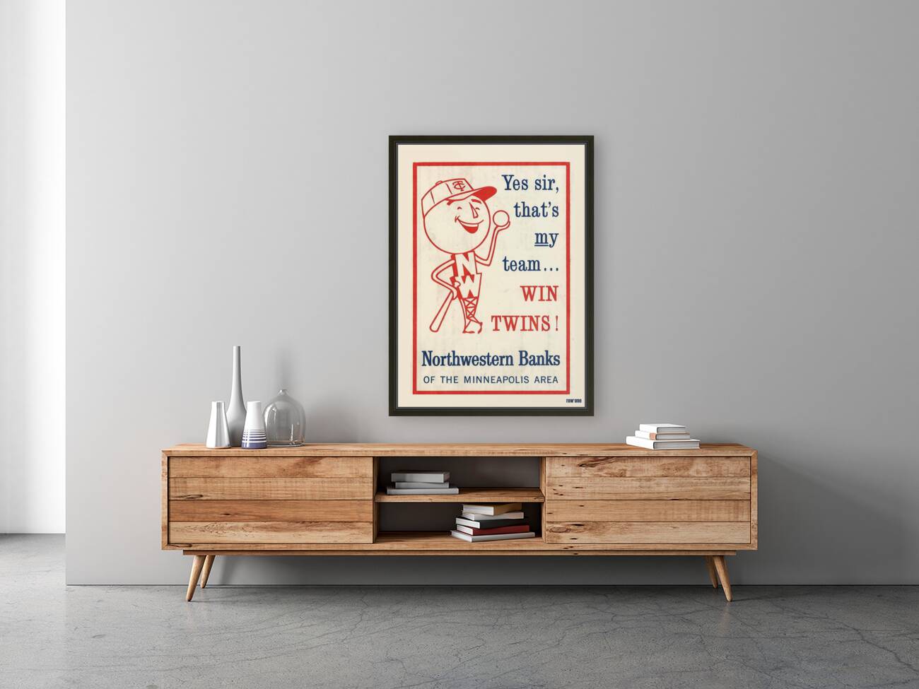 Vintage Northwestern Bank Minnesota Twins Ad Reproduction