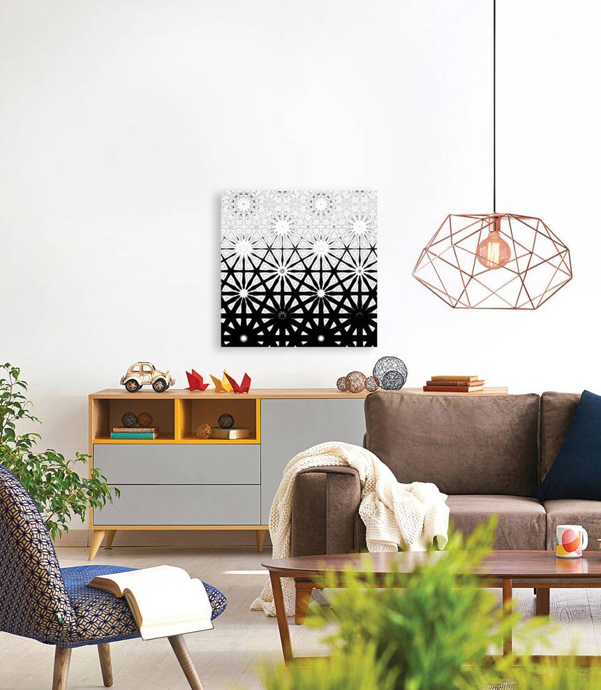 Abstract Black and White Stars Design Reproduction