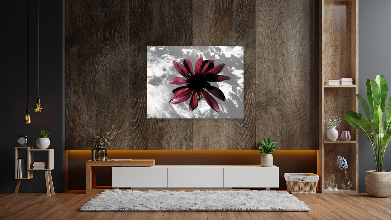 Abstract Textured Maroon Cone Flower Reproduction