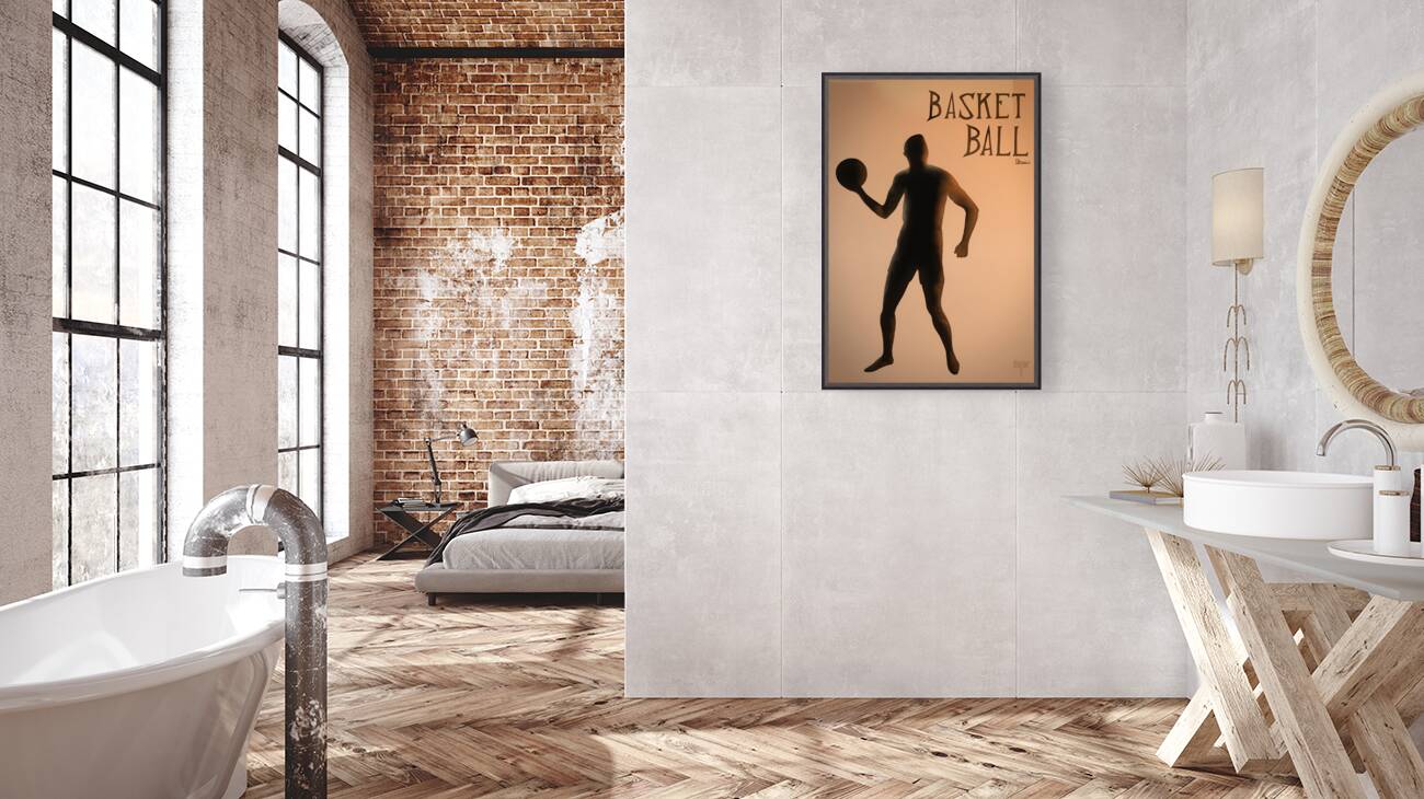 early 1900s basketball player art row1 Reproduction