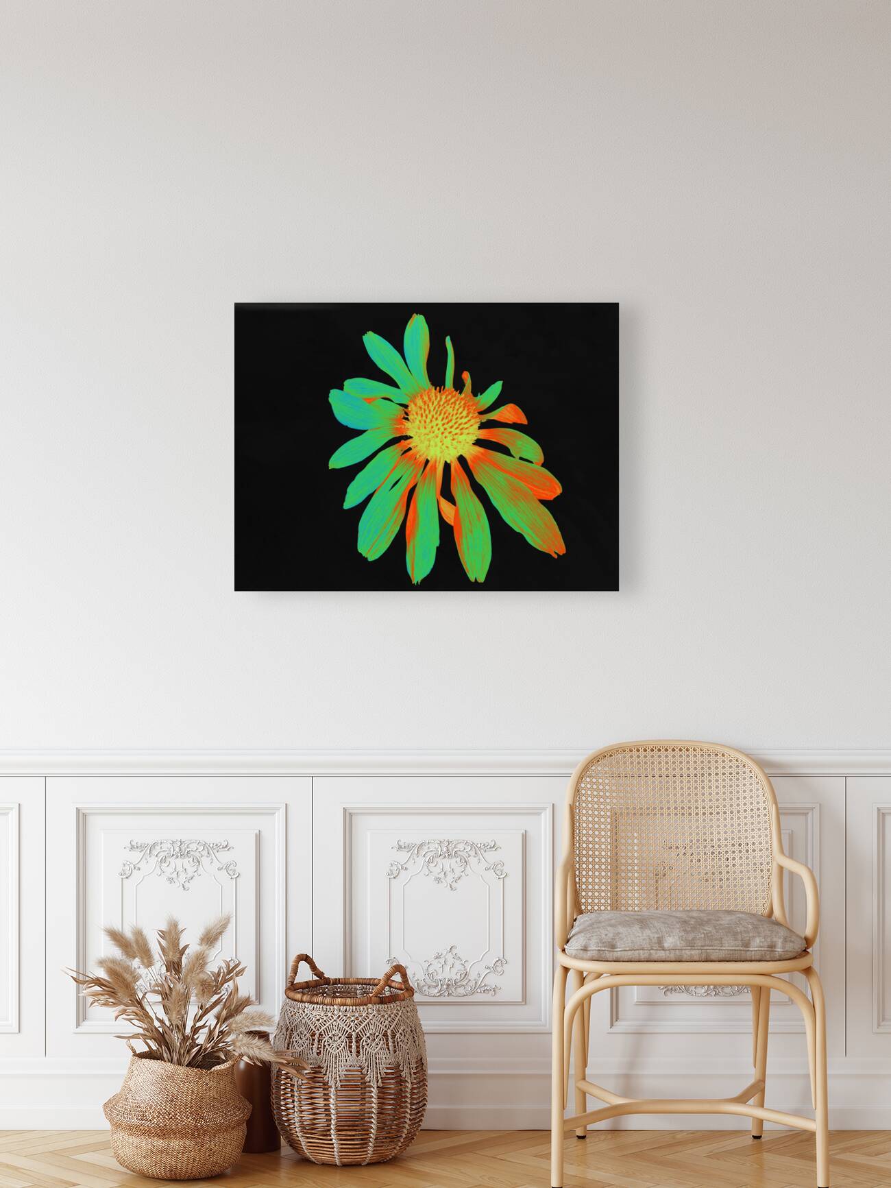 Abstract Neon Glowing Cone Flower  Reproduction