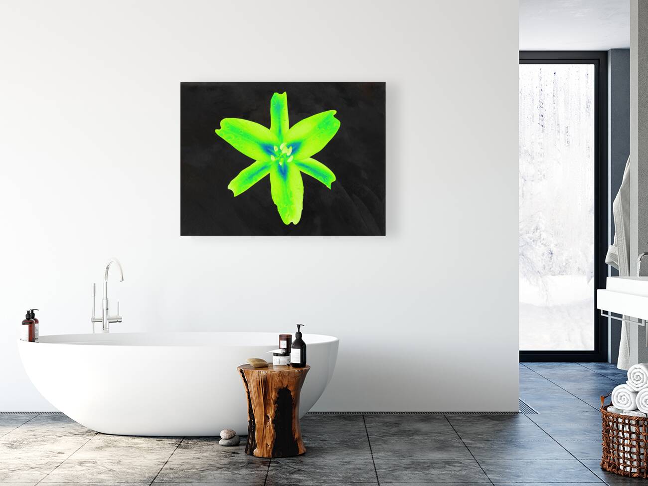  Abstract  Stunning Glowing Green Lily Reproduction