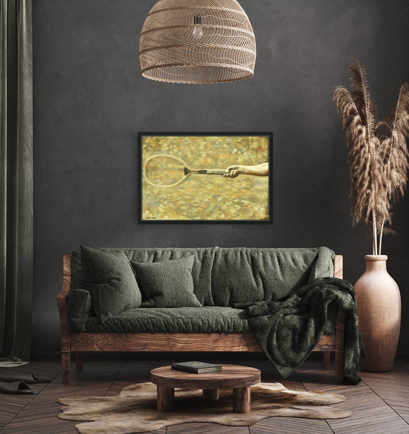 vintage tennis racket art Reproduction