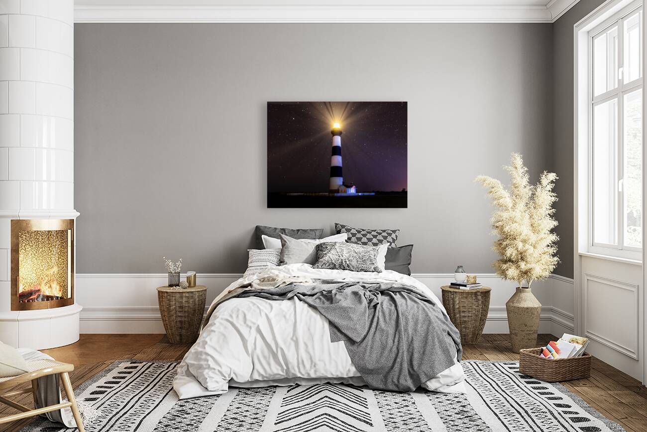 Bodie Lighthouse Stars at Night Reproduction