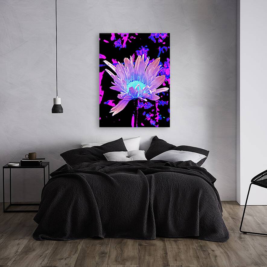Abstract Summer Daisy Flower in Pinks and Purples  Reproduction