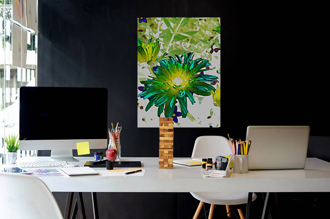 Abstract Glowing Summer Daisy Light Reproduction