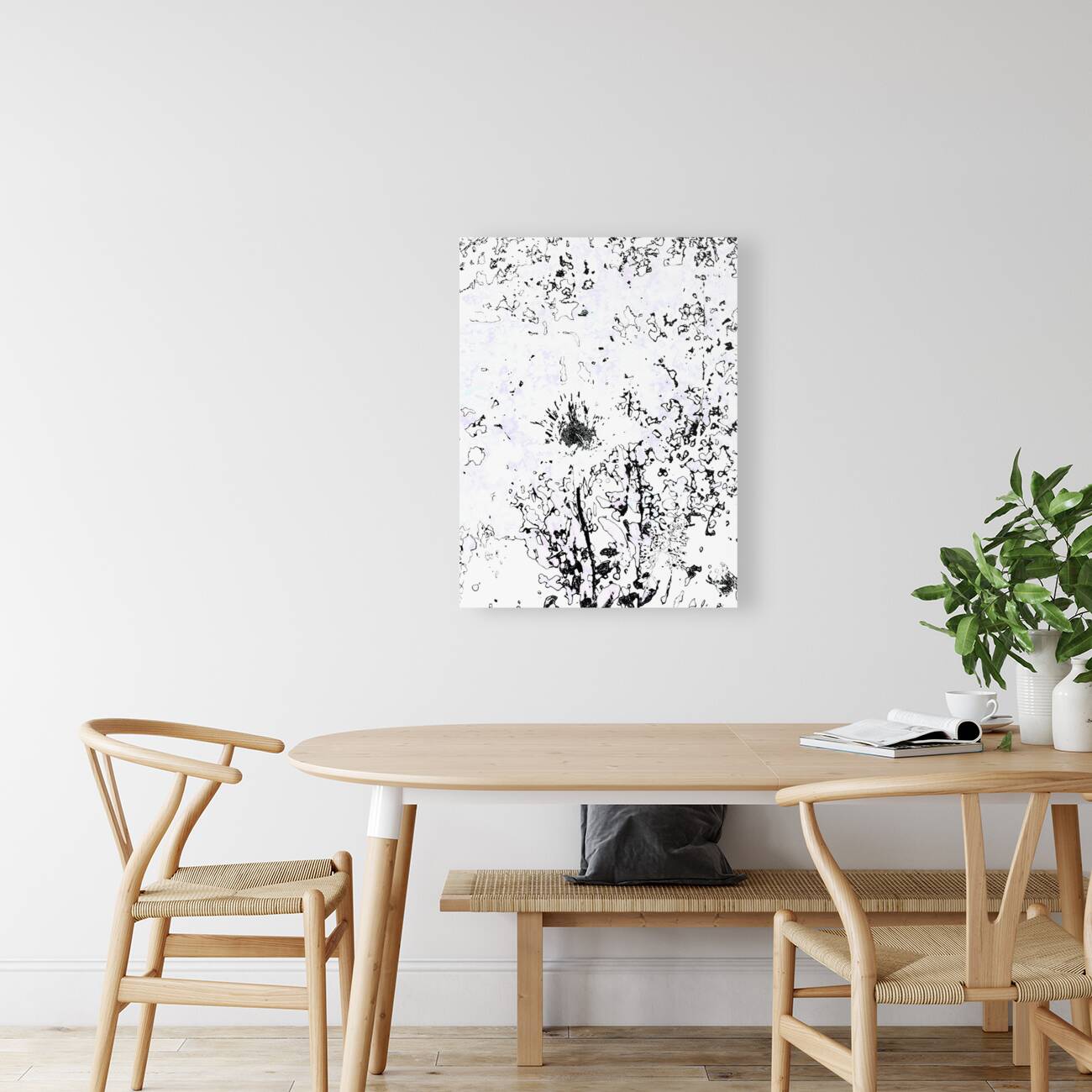 Abstract Monochrome Daisy Flower Reproduction