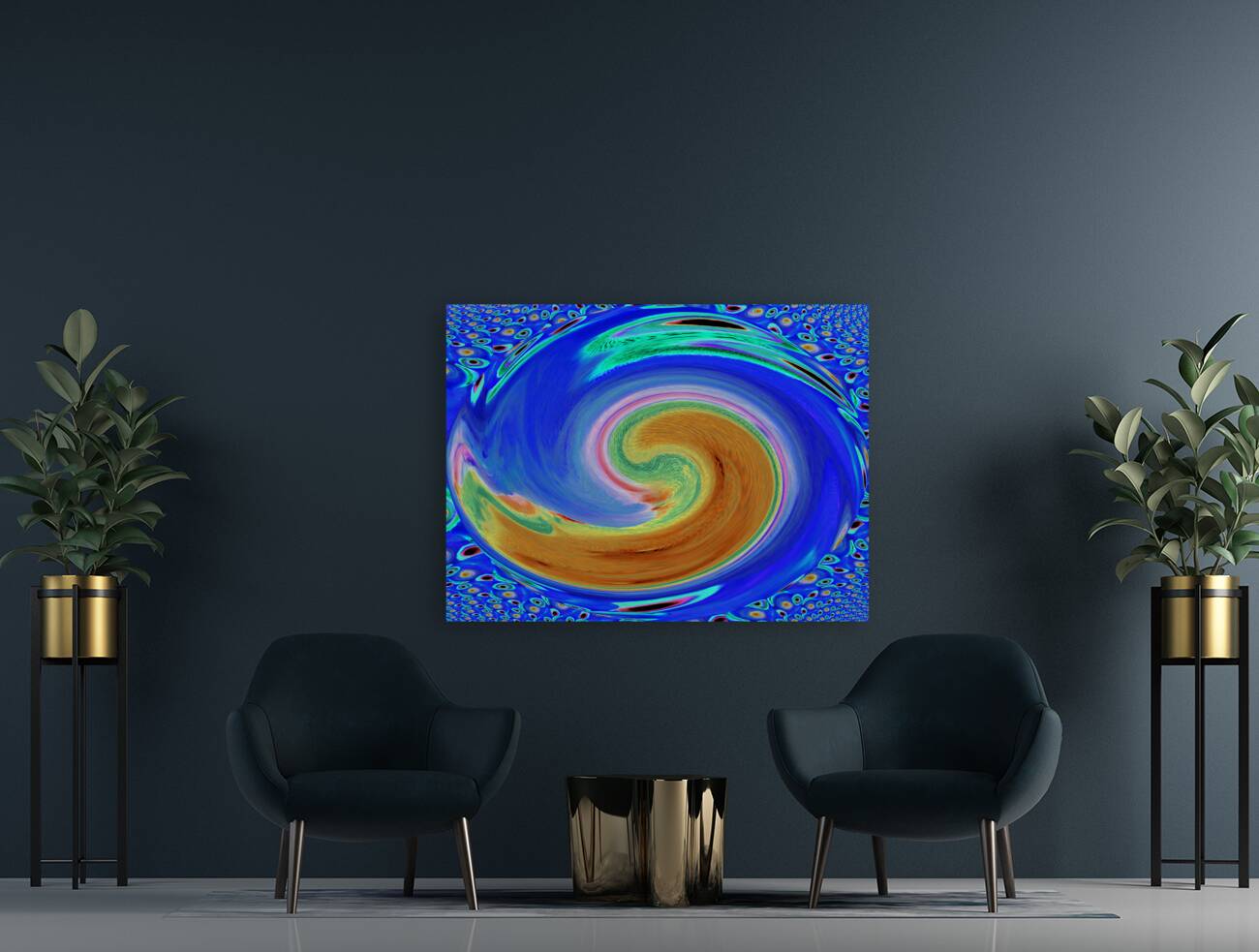 Abstract Colourful Acrylic Circles Reproduction