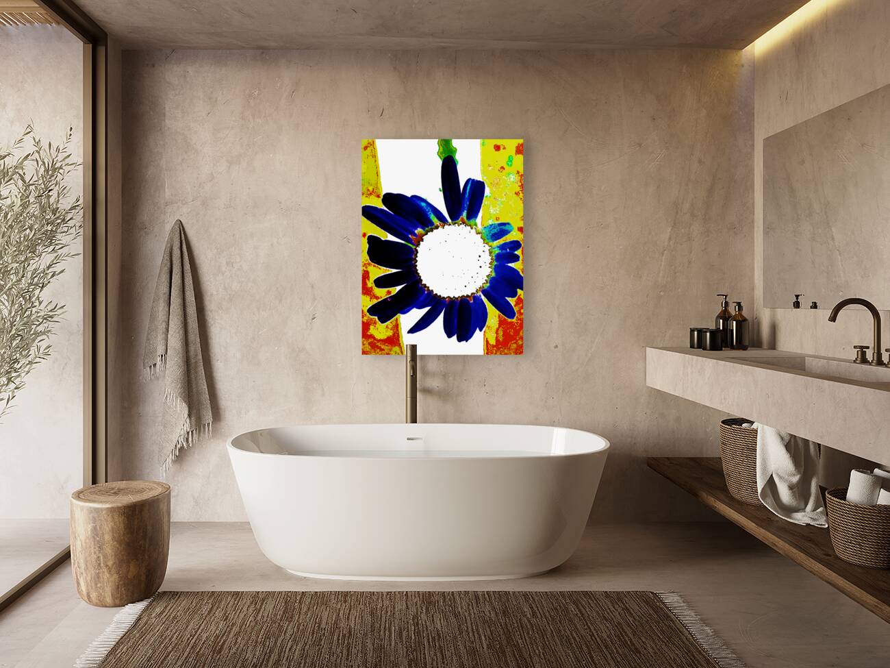  Abstract Large Daisy Flower  Reproduction