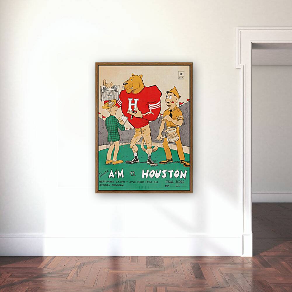 1961 Texas A&M vs. Houston Football Program Cover Art Reproduction