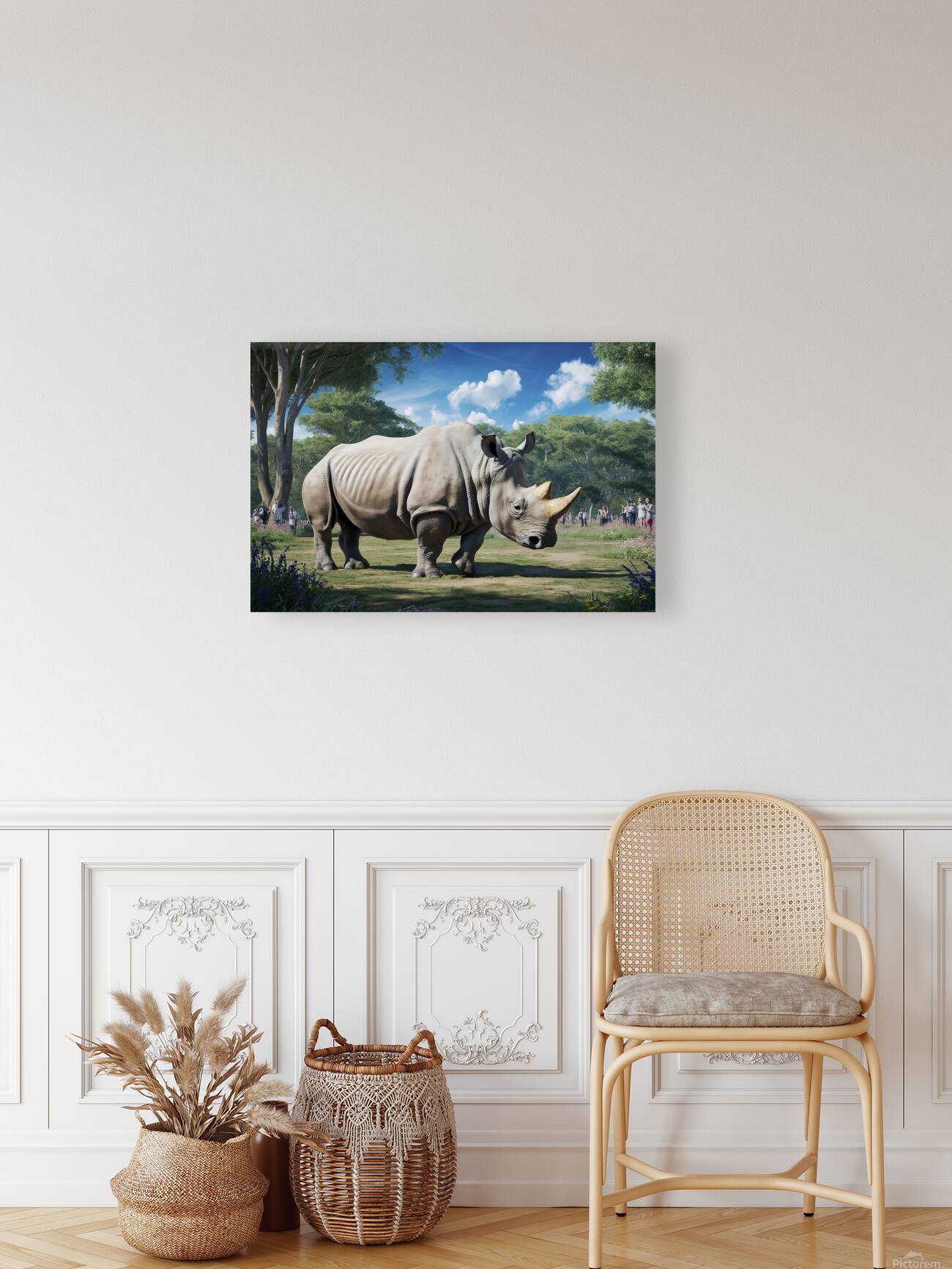 large rhino in the park 4 Reproduction