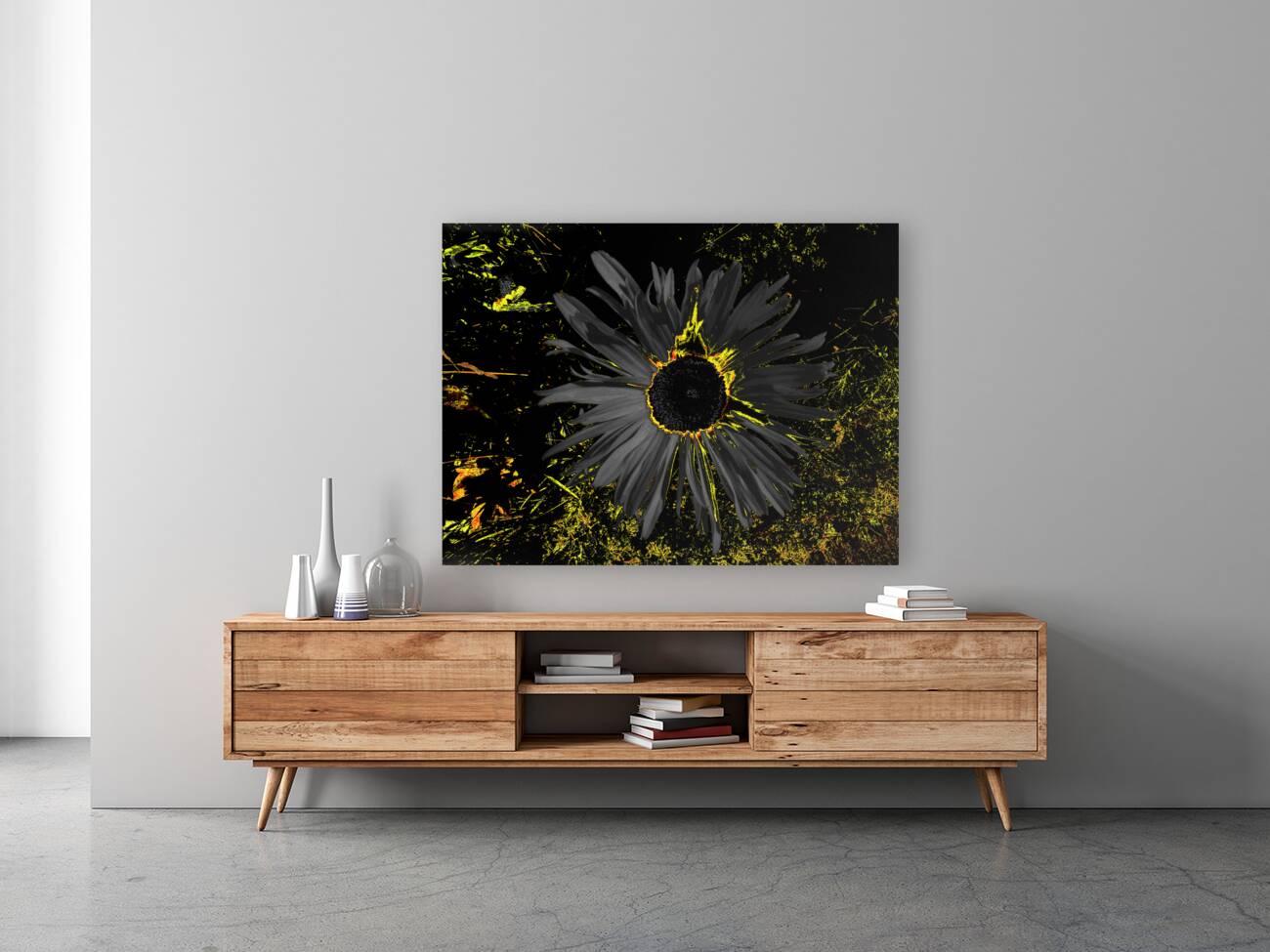 Abstract Dark Daisy Reproduction