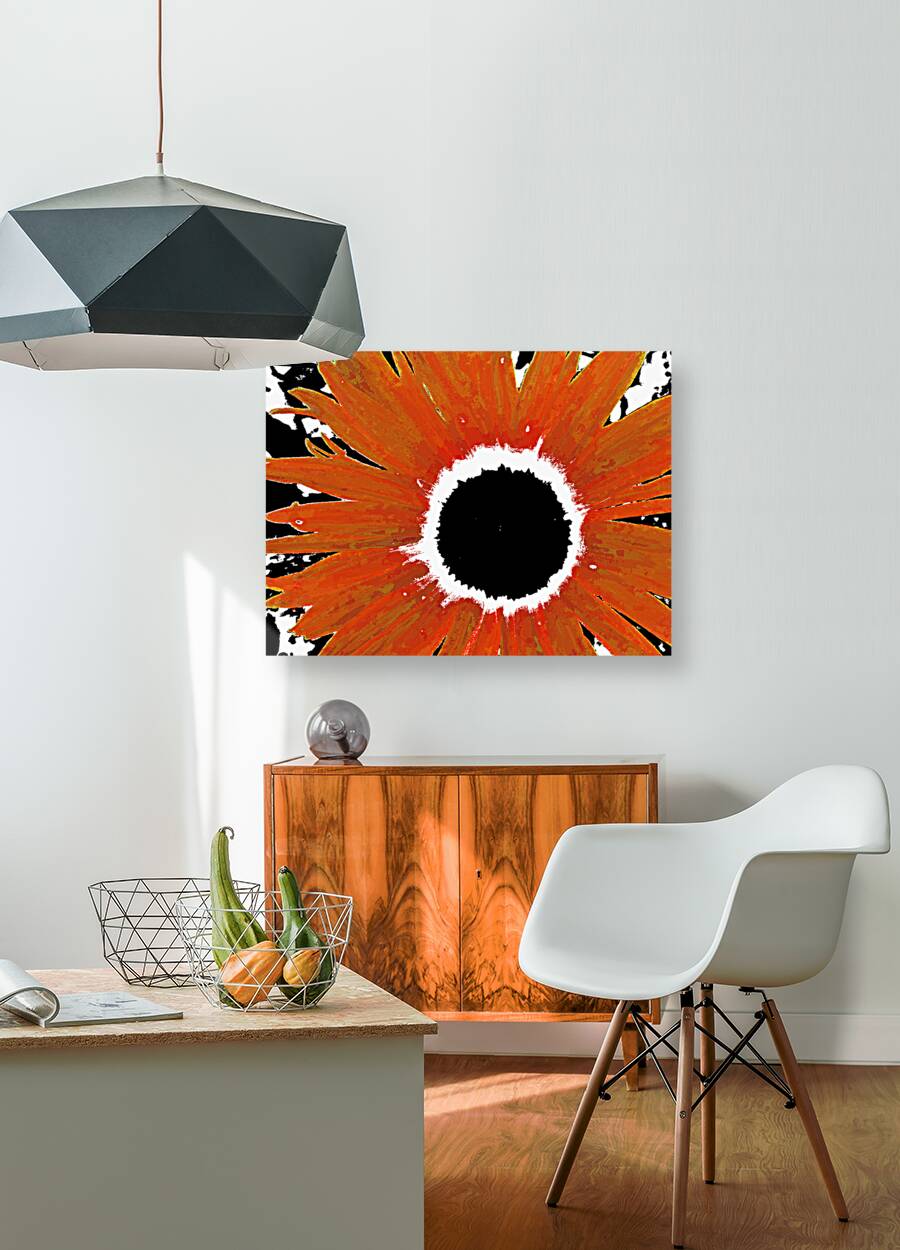 Abstract Orange Daisy Reproduction
