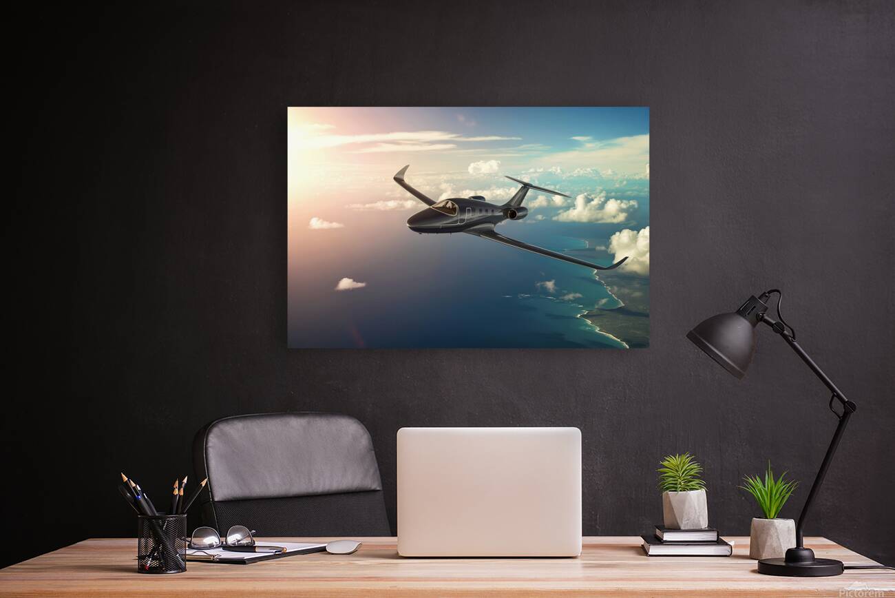 Airplane in sky background Reproduction