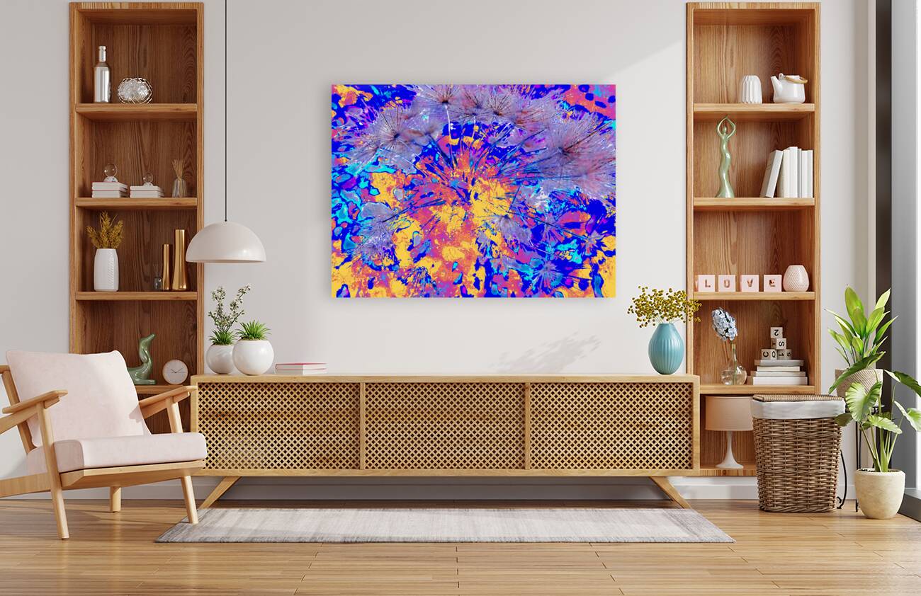 Vibrant Abstract Dandelion Seeds   Reproduction
