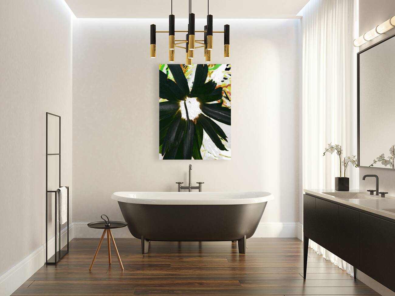 Abstract Dark Daisy  Reproduction