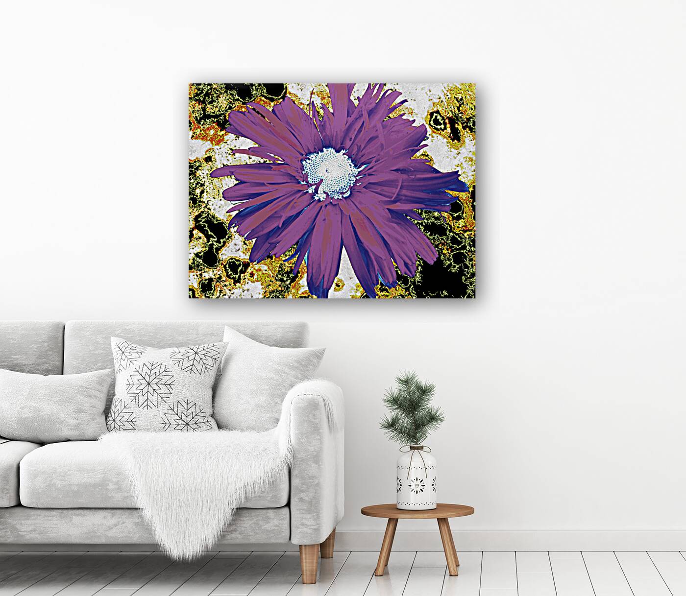 Abstract Purple Daisy Flower Reproduction