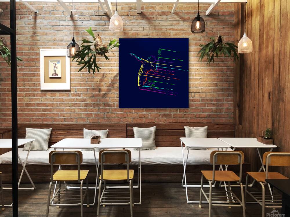 Badminton smash shot with dark background Reproduction