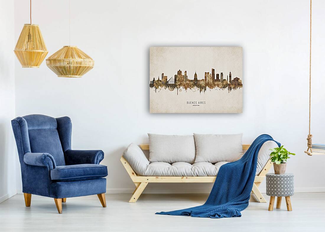 Buenos Aires Argentina Cityscape Vintage Reproduction