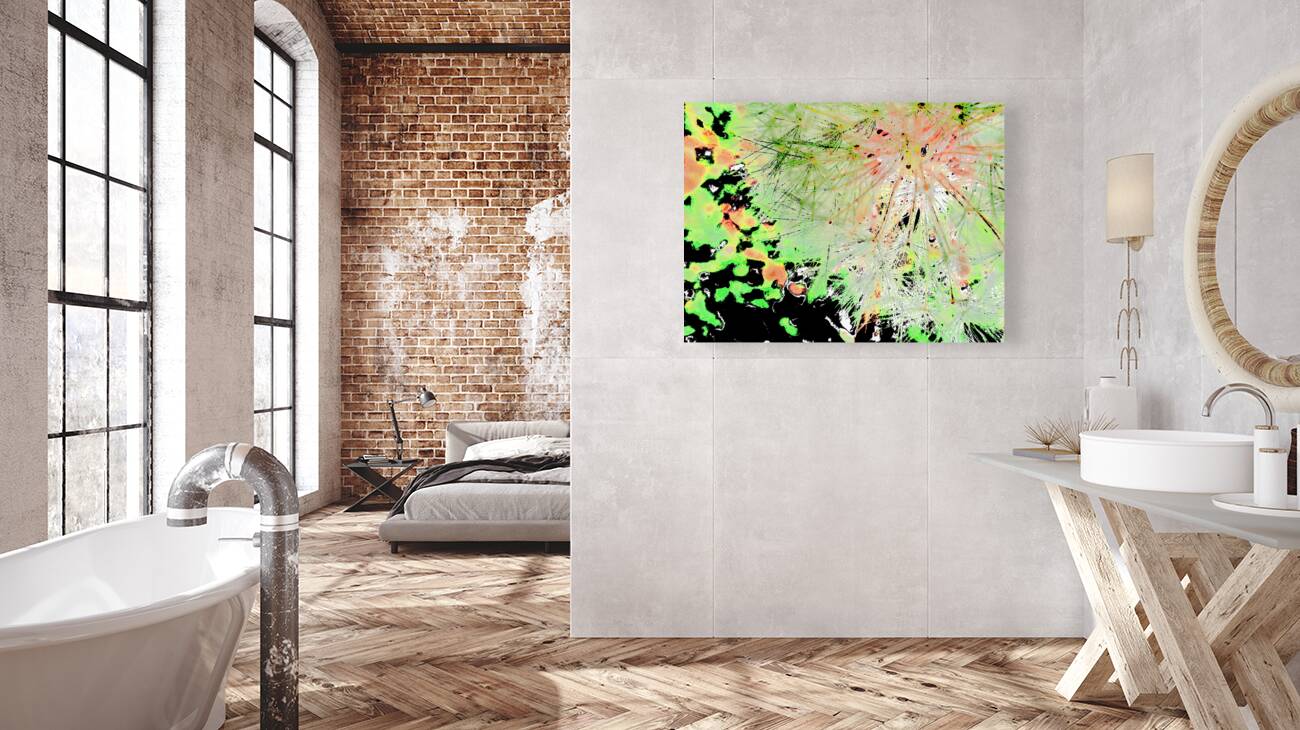 Abstract Wispy Dandelion Corner Reproduction