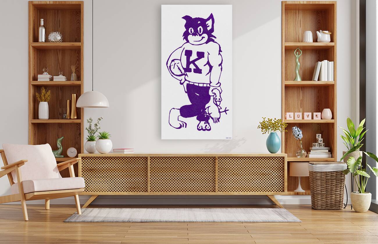 1960s kansas state wildcat cartoon art Reproduction