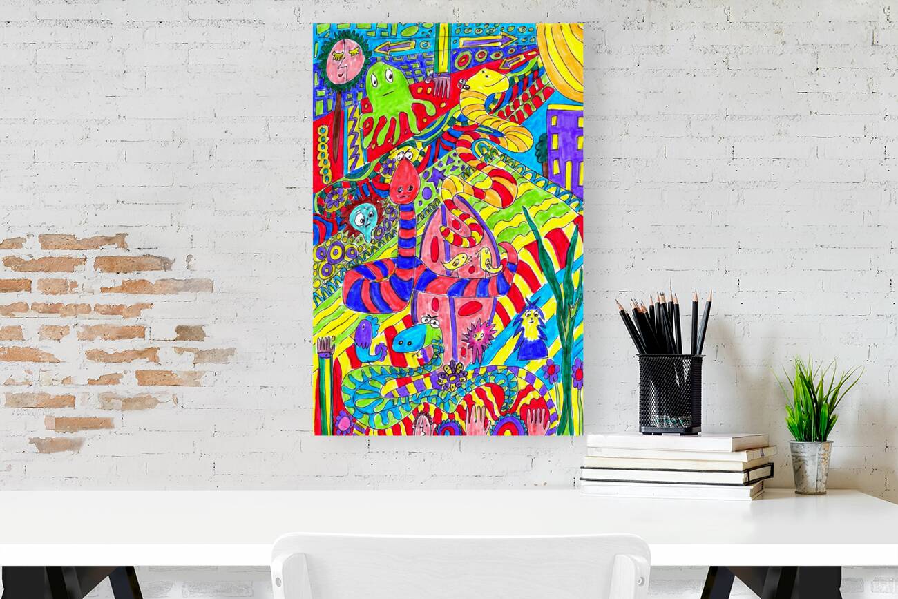  Abstract Doodle Creatures  Reproduction