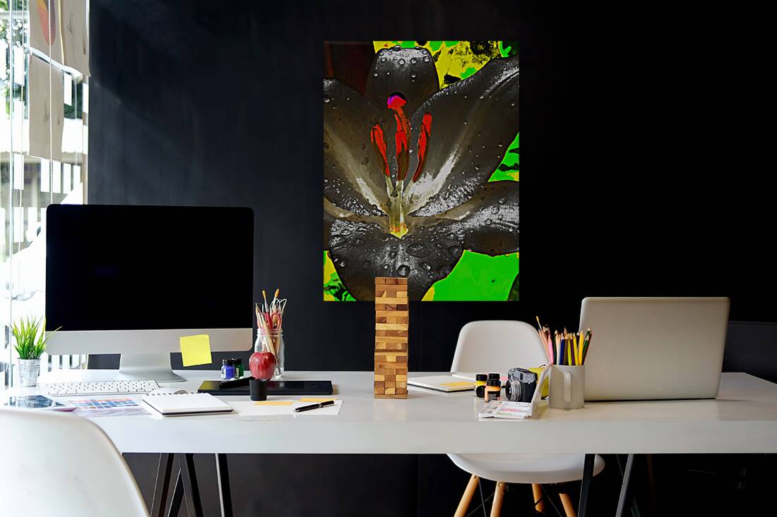 Abstract Vibrant Graffiti Lily Flower Reproduction
