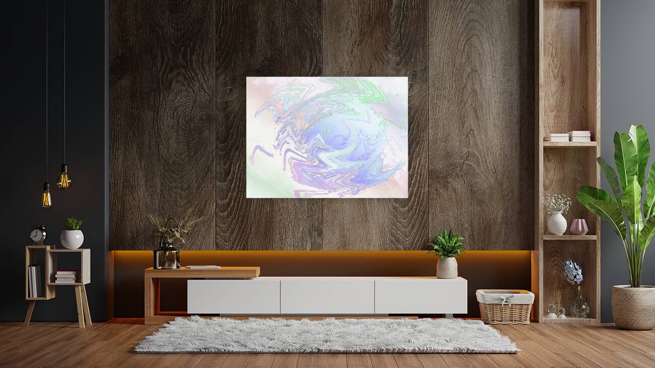 Abstract Pastel Daisy Swirl Reproduction